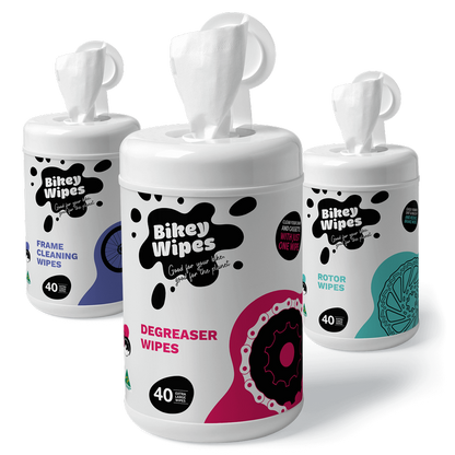 Bikey Wipes: Frame, Degreaser or Rotor Wipes – Box of 12